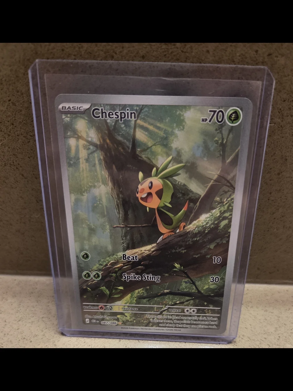 Chespin 087/086 Illustration Rare ME: Chaos Rising Pokemon TCG NM